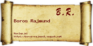Boros Rajmund névjegykártya